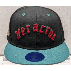 Ebbets Field Flannels Veracruz Azules NLB Black Baseball Fitted Hat 7 1/8 NEW